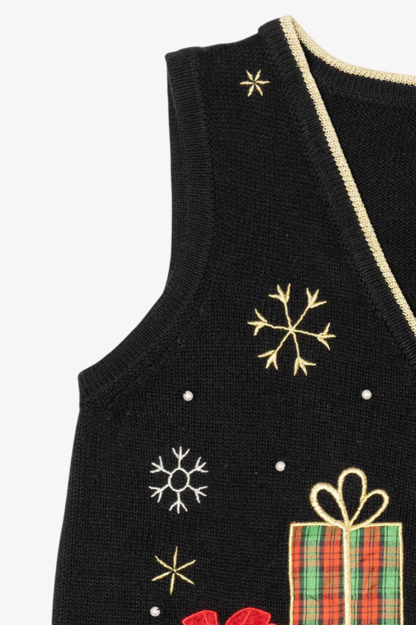 Vintage Black Presents Ugly Christmas Vest (2000s)