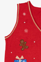 Vintage Red White Stag Snowman Ugly Christmas Vest (2000s)