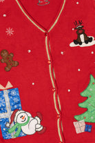 Vintage Red White Stag Snowman Ugly Christmas Vest (2000s)