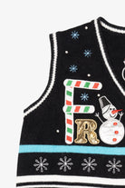 Vintage Black "Frosty" Snowmen Ugly Christmas Vest (2000s)