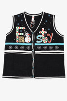 Vintage Black "Frosty" Snowmen Ugly Christmas Vest (2000s)
