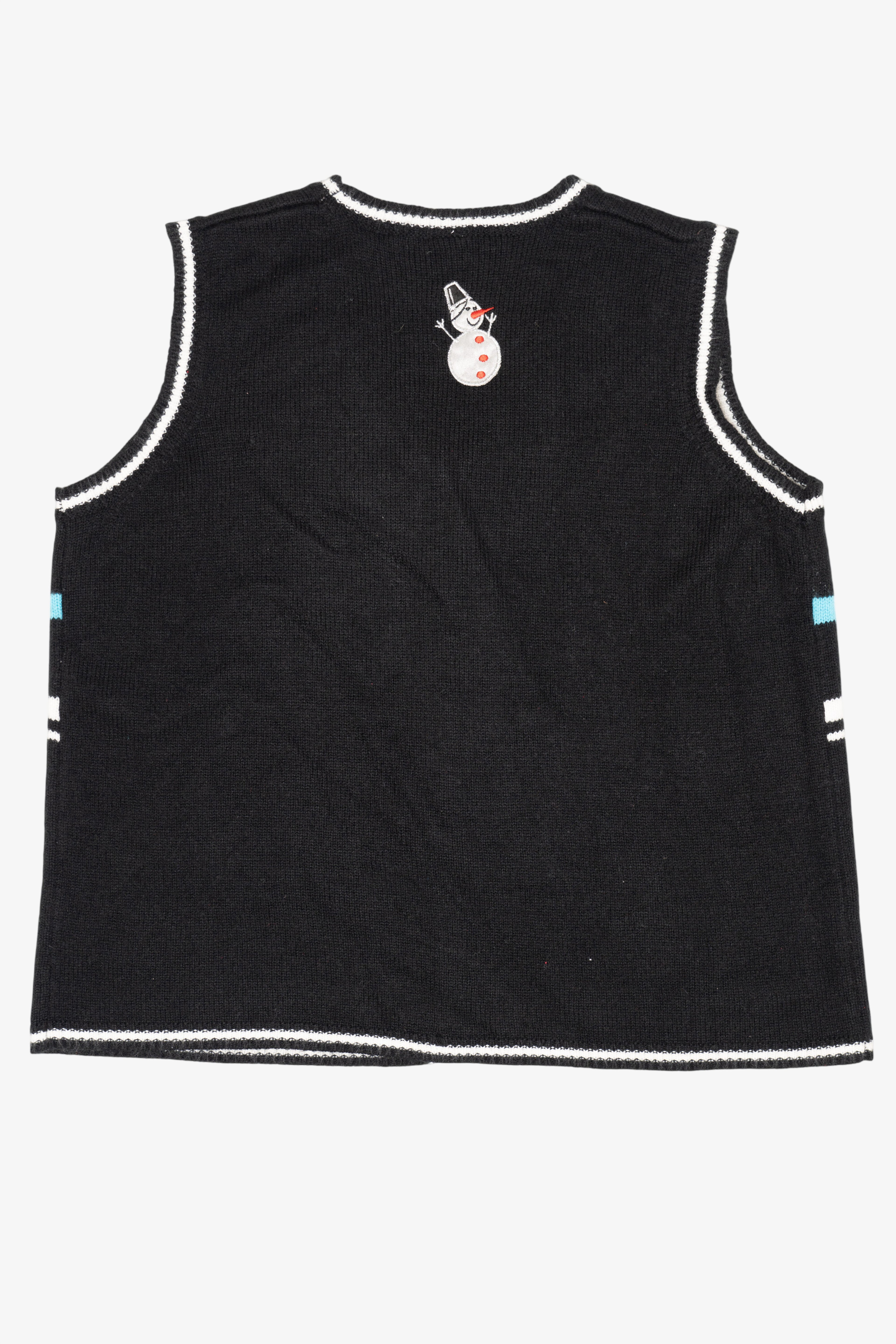 Vintage Black "Frosty" Snowmen Ugly Christmas Vest (2000s)