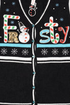 Vintage Black "Frosty" Snowmen Ugly Christmas Vest (2000s)