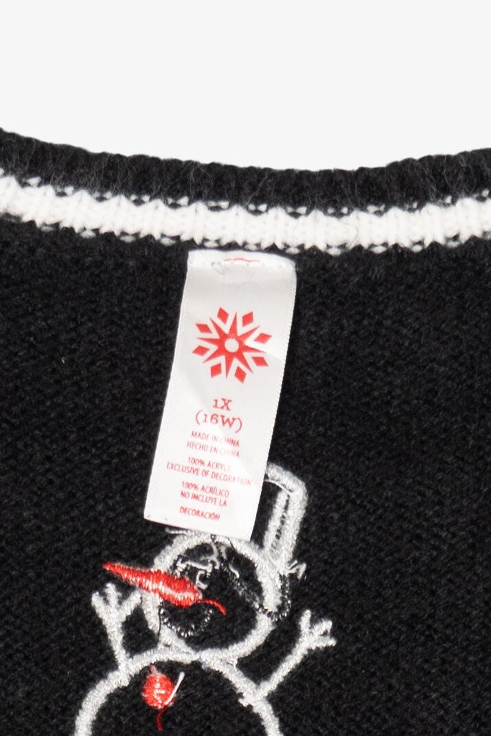 Vintage Black "Frosty" Snowmen Ugly Christmas Vest (2000s)