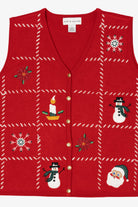 Vintage Red Croft & Barrow Snowmen Ugly Christmas Vest (2000s)