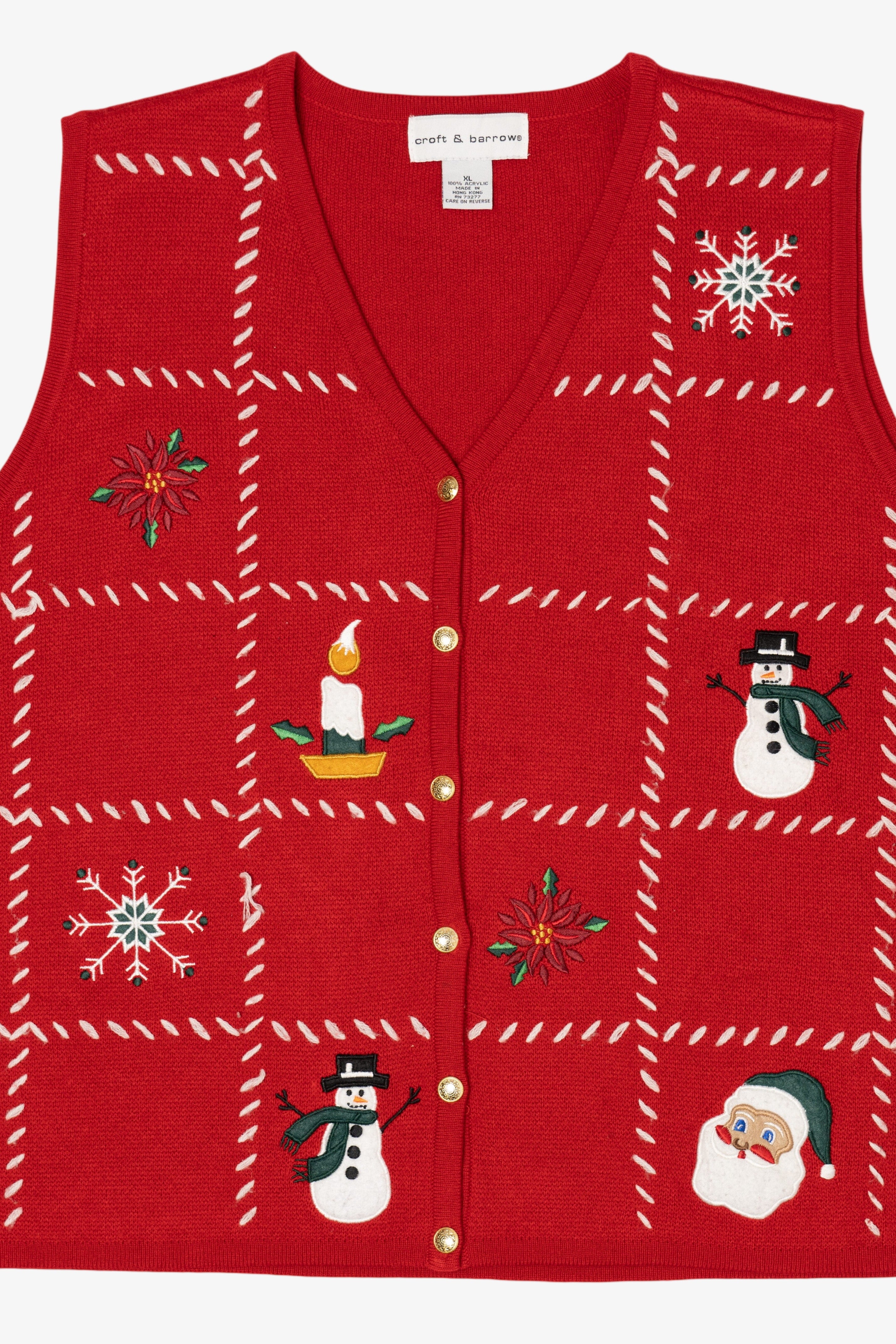 Vintage Red Croft & Barrow Snowmen Ugly Christmas Vest (2000s)