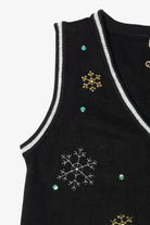 Vintage Black White Stag Reindeer Ugly Christmas Vest (2000s)