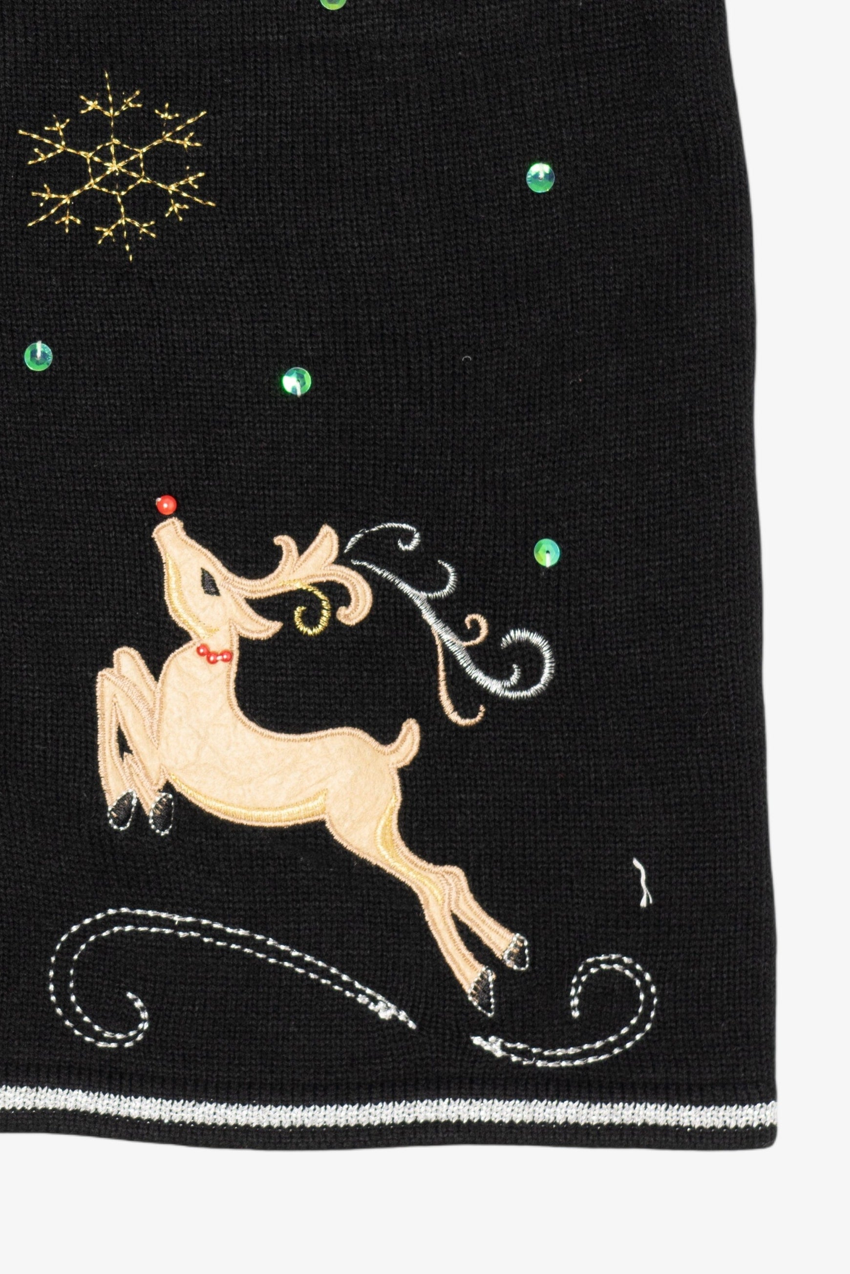 Vintage Black White Stag Reindeer Ugly Christmas Vest (2000s)