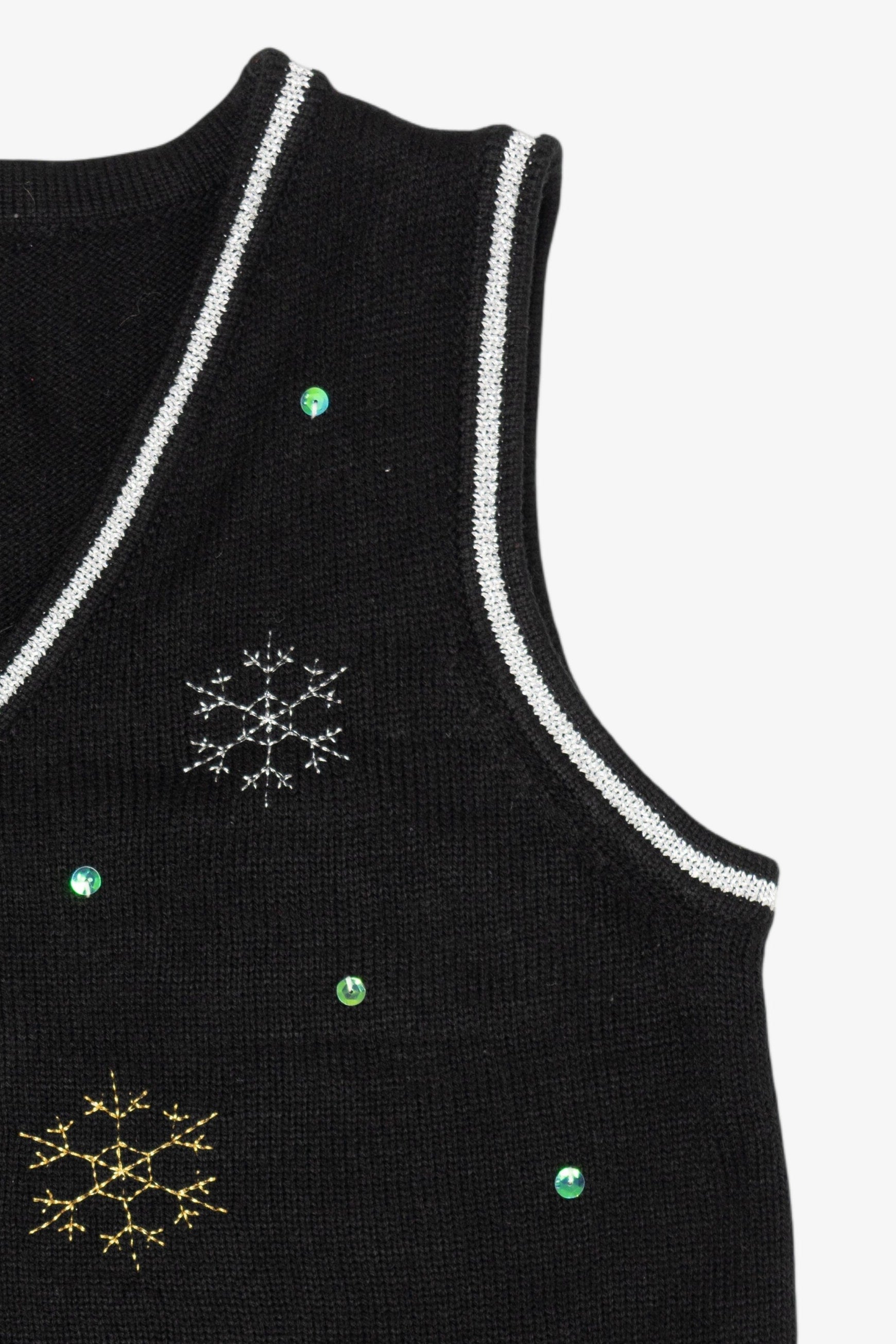 Vintage Black White Stag Reindeer Ugly Christmas Vest (2000s)