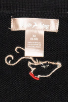 Vintage Black White Stag Reindeer Ugly Christmas Vest (2000s)