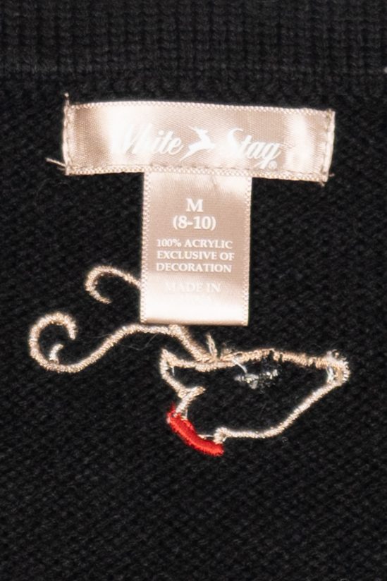 Vintage Black White Stag Reindeer Ugly Christmas Vest (2000s)