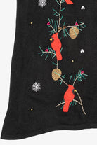 Vintage Black White Stag Cardinals Ugly Christmas Vest (2000s)