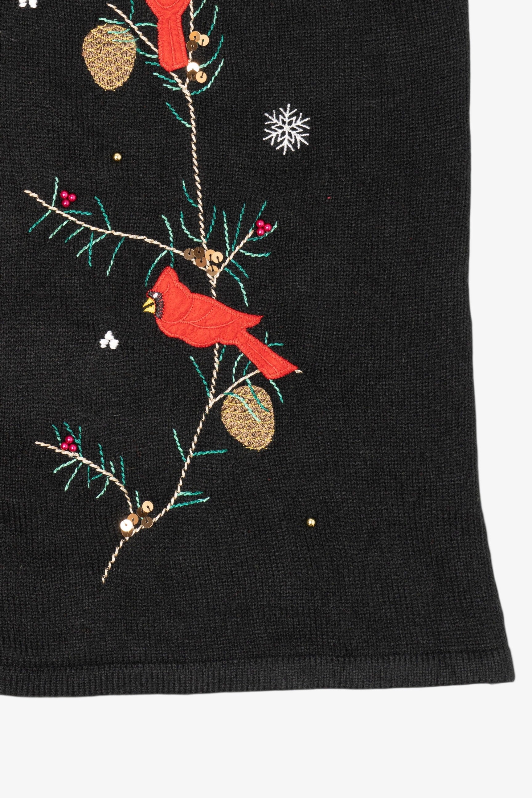Vintage Black White Stag Cardinals Ugly Christmas Vest (2000s)