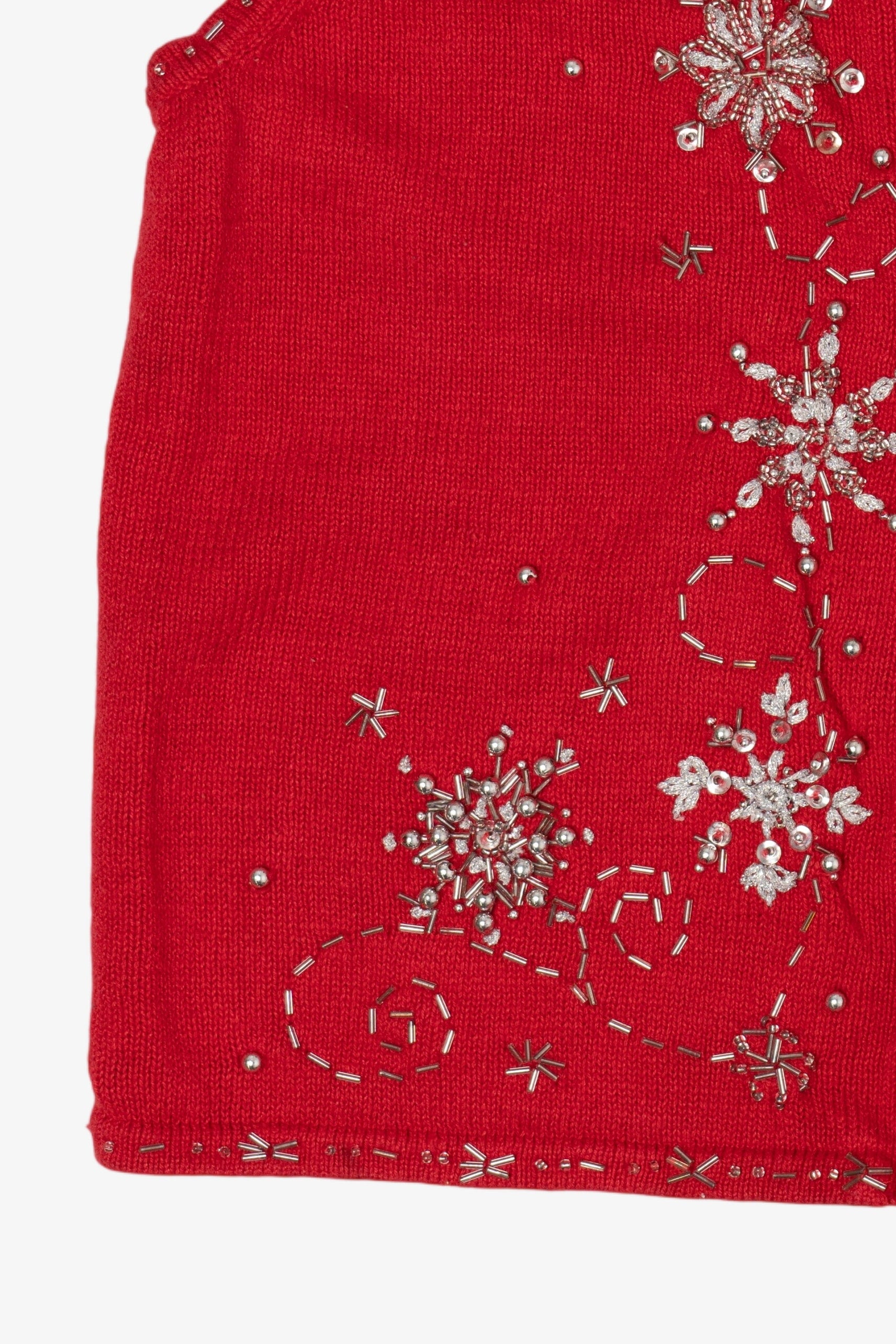 Vintage Red Designers Originals Studio Snowflakes Christmas Vest (1990s)