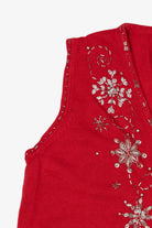 Vintage Red Designers Originals Studio Snowflakes Christmas Vest (1990s)