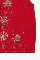 Vintage Red Designers Originals Studio Snowflakes Christmas Vest (1990s)