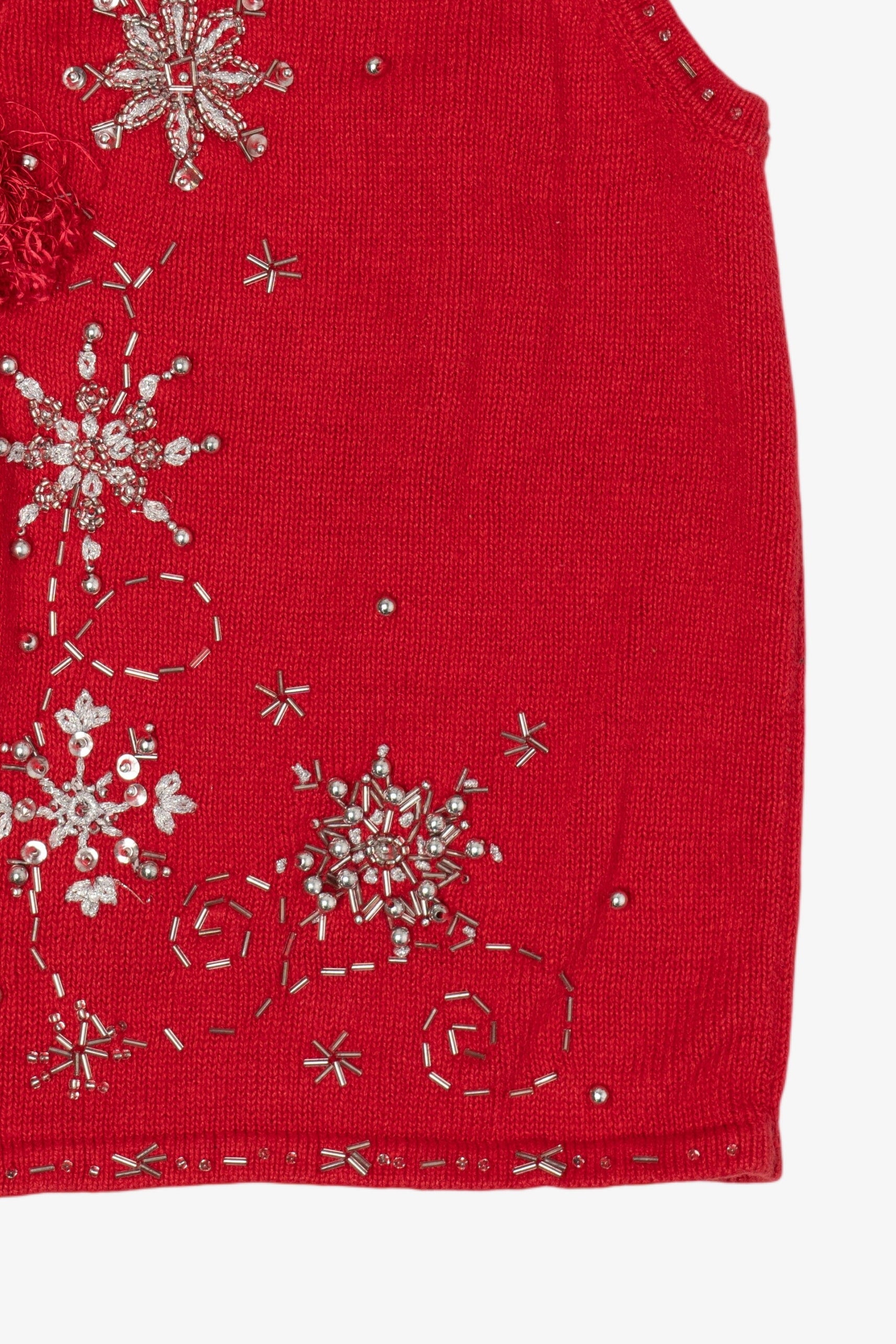 Vintage Red Designers Originals Studio Snowflakes Christmas Vest (1990s)