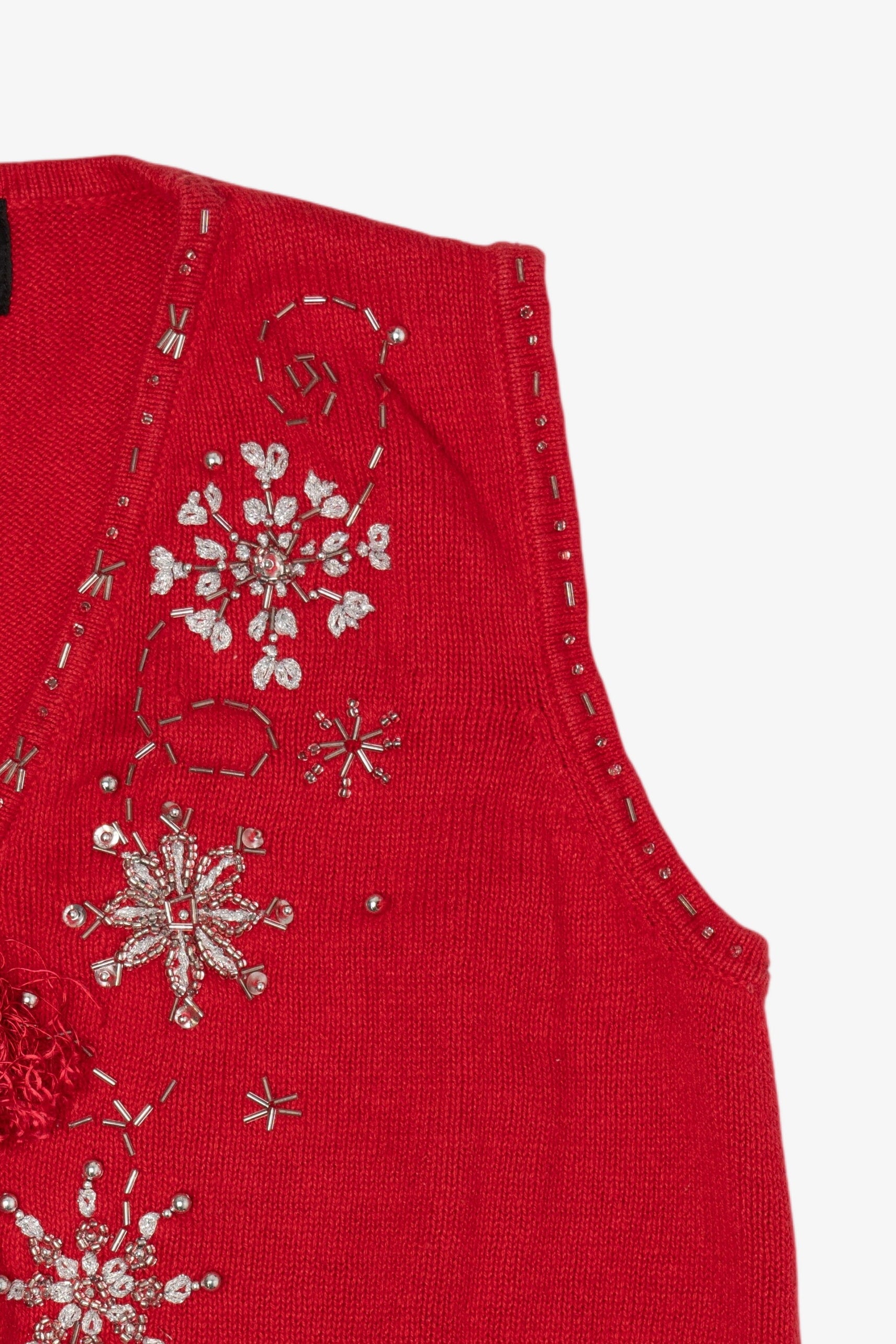 Vintage Red Designers Originals Studio Snowflakes Christmas Vest (1990s)