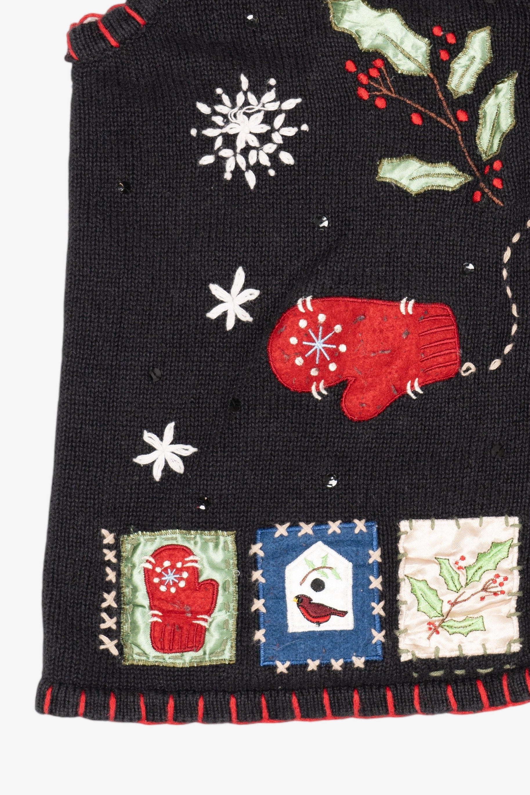 Vintage Black Basic Editions Ugly Christmas Vest (1990s)