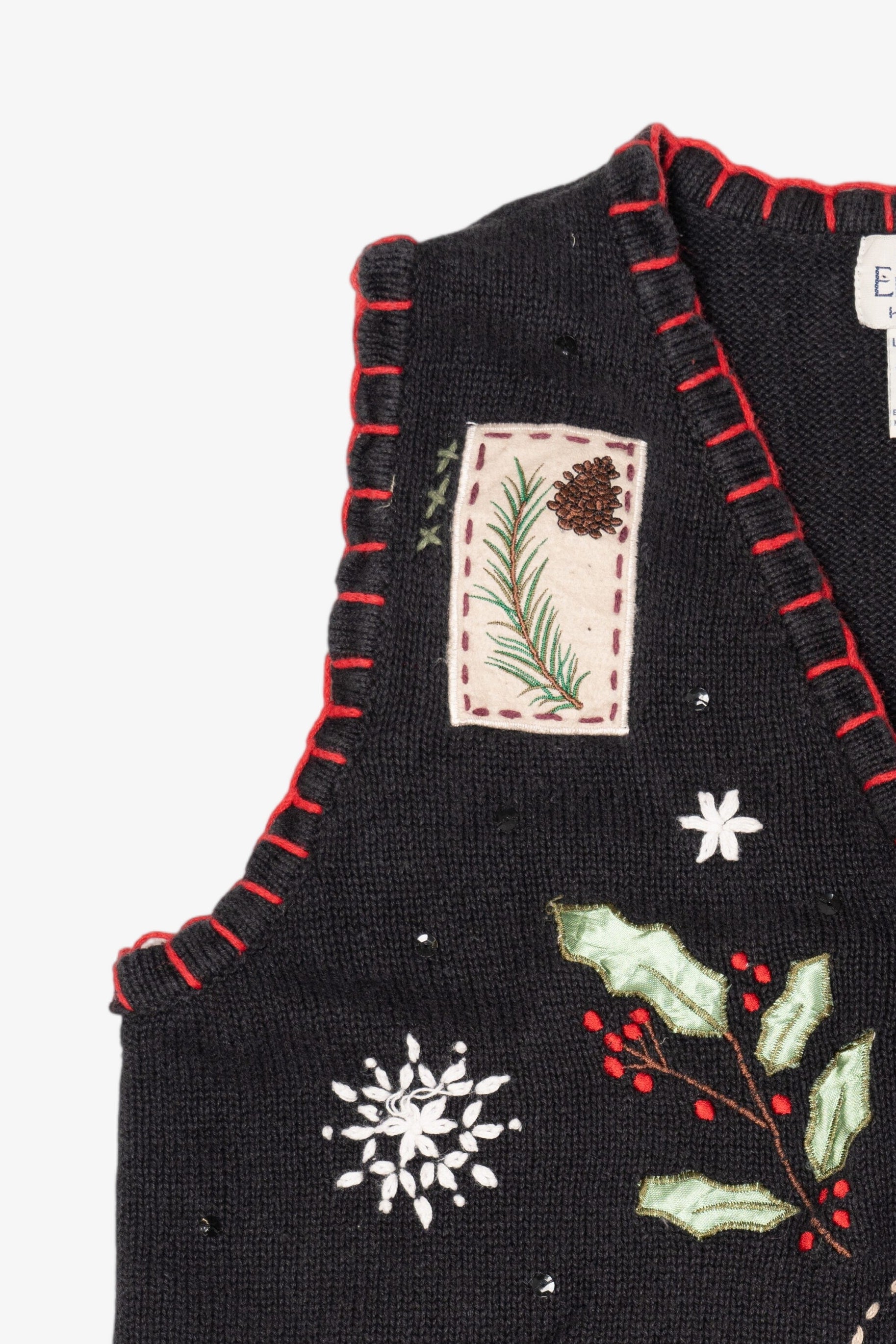 Vintage Black Basic Editions Ugly Christmas Vest (1990s)