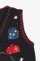Vintage Black Basic Editions Ugly Christmas Vest (1990s)