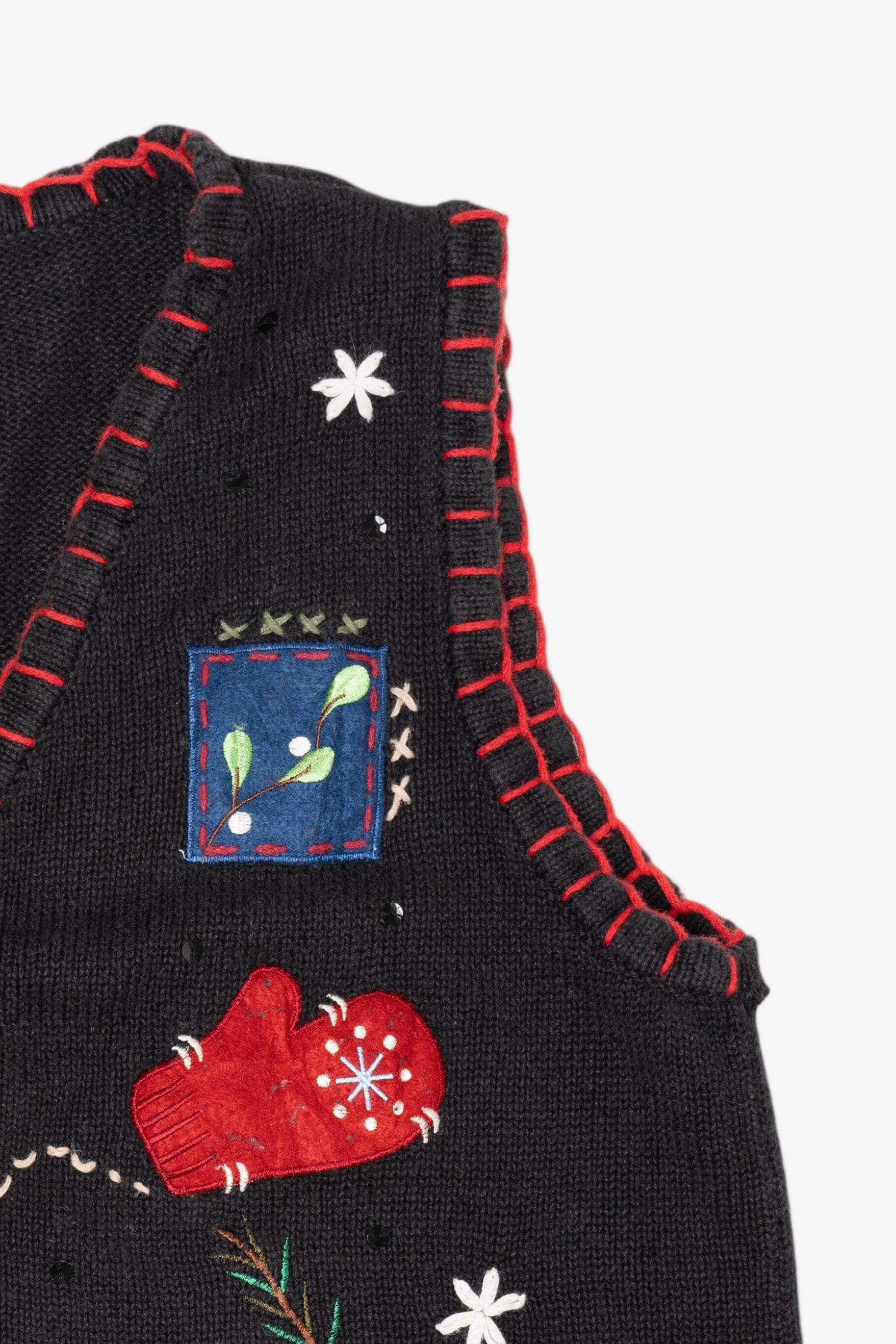 Vintage Black Basic Editions Ugly Christmas Vest (1990s)
