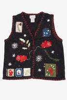 Vintage Black Basic Editions Ugly Christmas Vest (1990s)
