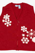 Vintage Red Holiday Editions Snowflakes Ugly Christmas Vest (1990s)