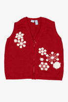 Vintage Red Holiday Editions Snowflakes Ugly Christmas Vest (1990s)