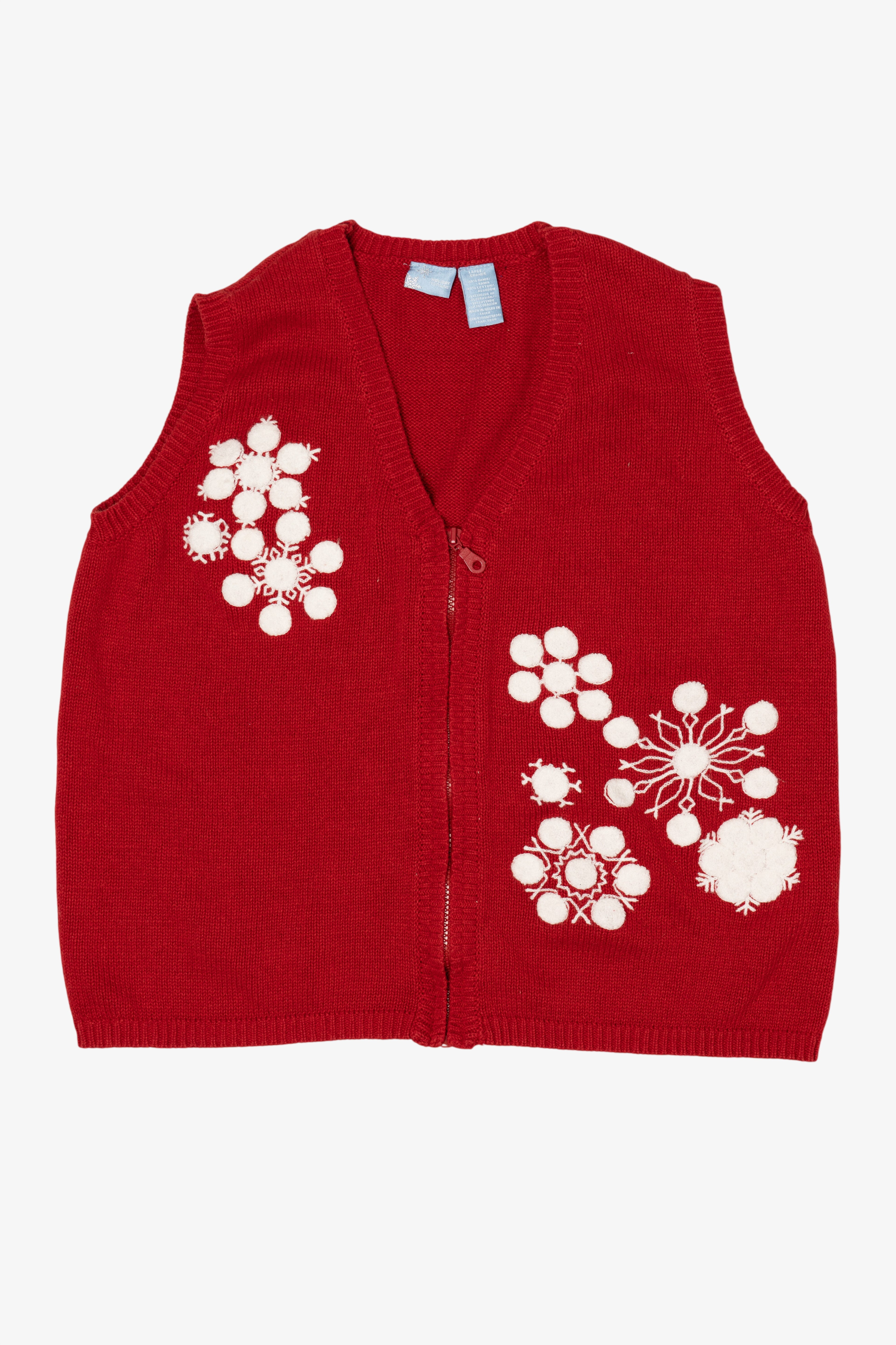 Vintage Red Holiday Editions Snowflakes Ugly Christmas Vest (1990s)