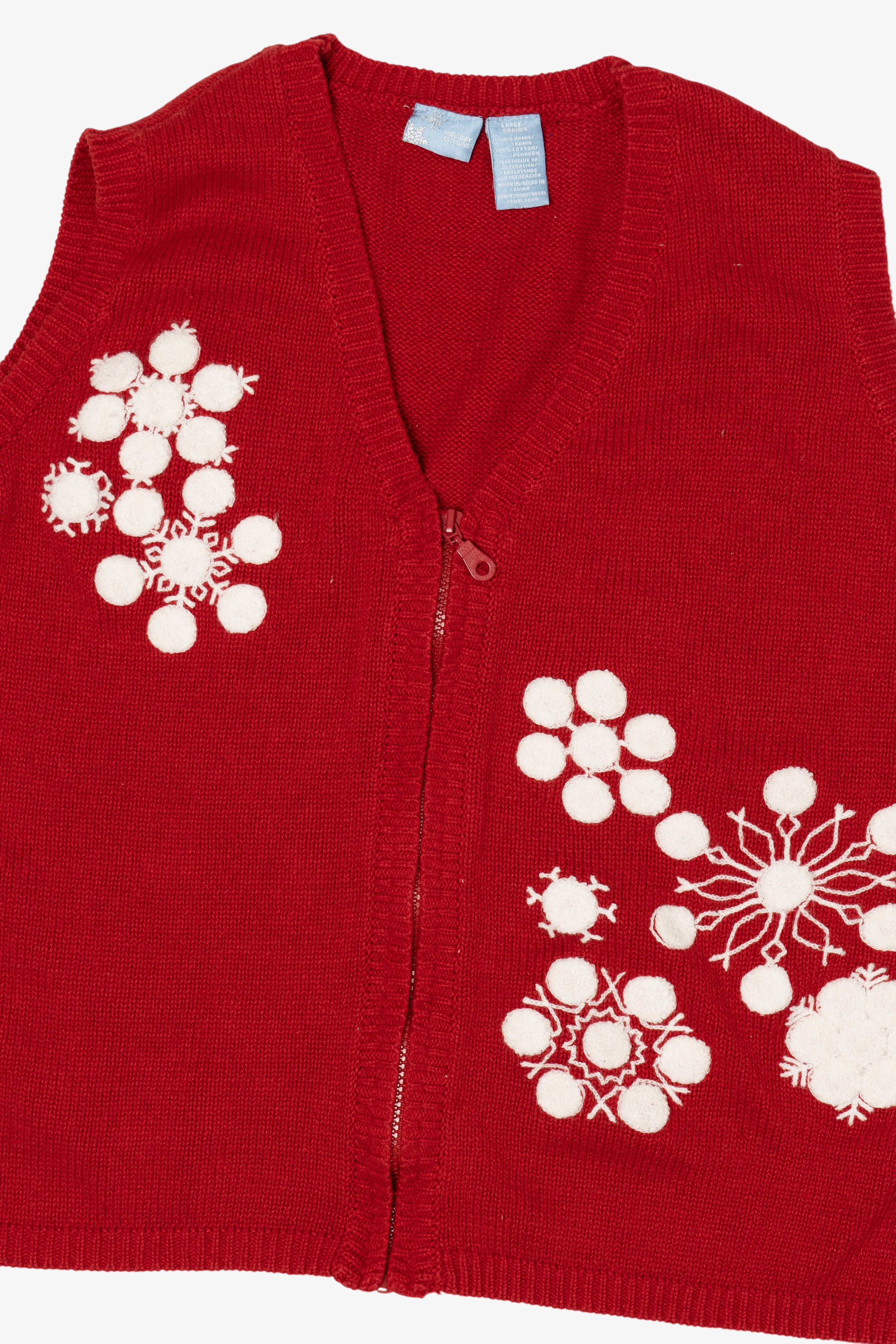 Vintage Red Holiday Editions Snowflakes Ugly Christmas Vest (1990s)