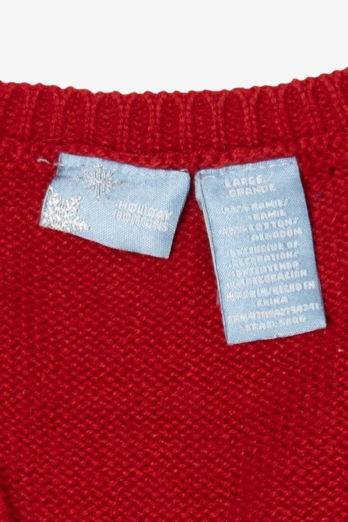 Vintage Red Holiday Editions Snowflakes Ugly Christmas Vest (1990s)