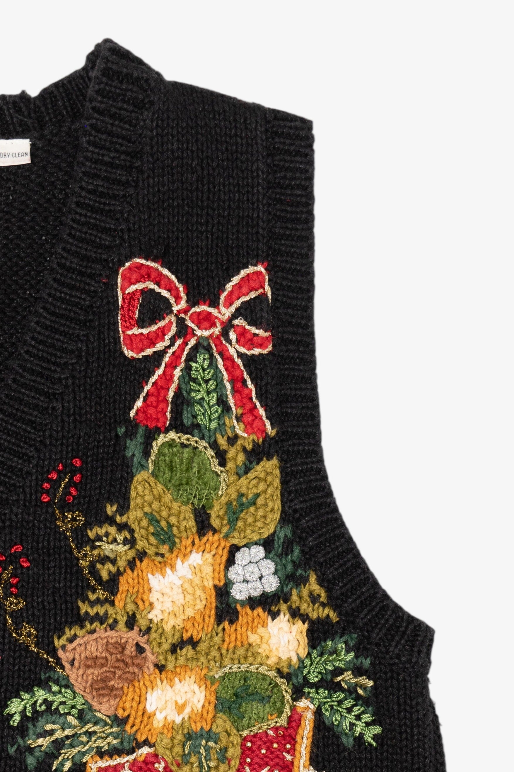 Vintage Black Tiara Stockings Ugly Christmas Vest (1990s)