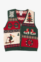 Vintage Red Nutcracker Ice Skating Ugly Christmas Vest (1990s)