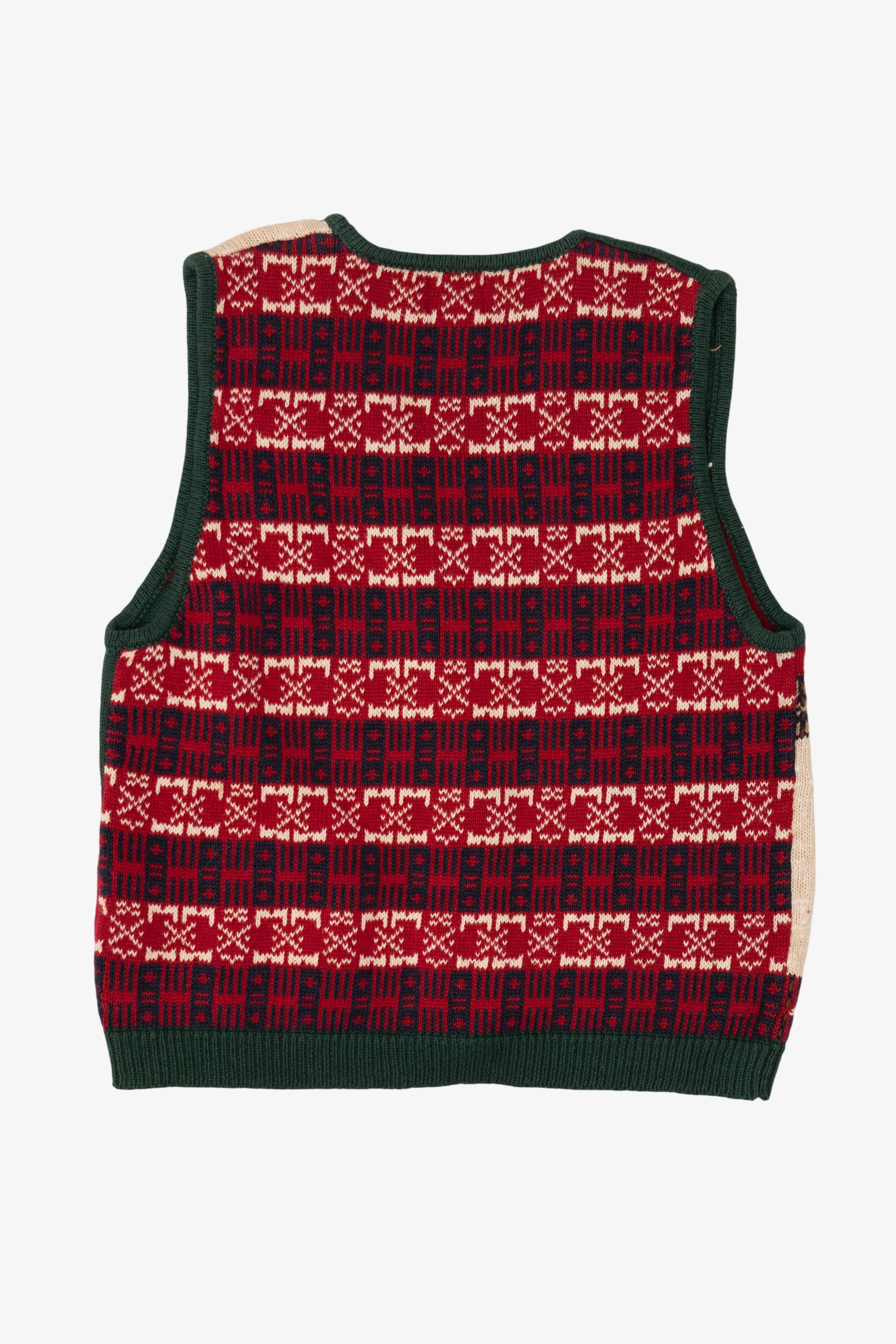 Vintage Red Nutcracker Ice Skating Ugly Christmas Vest (1990s)