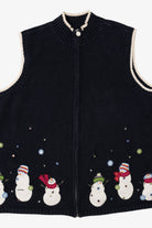 Vintage Black CJ Banks Snowmen Ugly Christmas Vest (2000s)