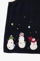 Vintage Black CJ Banks Snowmen Ugly Christmas Vest (2000s)