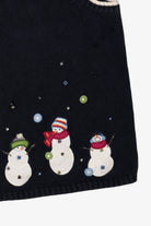 Vintage Black CJ Banks Snowmen Ugly Christmas Vest (2000s)