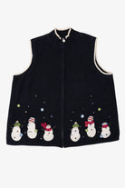 Vintage Black CJ Banks Snowmen Ugly Christmas Vest (2000s)