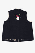 Vintage Black CJ Banks Snowmen Ugly Christmas Vest (2000s)