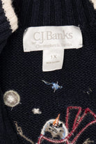 Vintage Black CJ Banks Snowmen Ugly Christmas Vest (2000s)