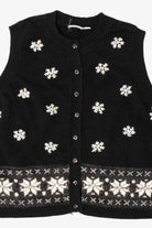 Vintage Black Snowflakes Ugly Christmas Vest (2000s)
