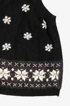 Vintage Black Snowflakes Ugly Christmas Vest (2000s)