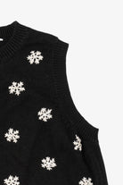 Vintage Black Snowflakes Ugly Christmas Vest (2000s)