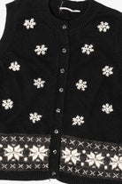 Vintage Black Snowflakes Ugly Christmas Vest (2000s)