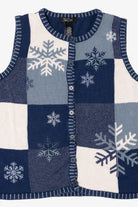 Vintage Blue Crystal Kobe Snowflakes Ugly Christmas Vest (2000s)