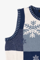 Vintage Blue Crystal Kobe Snowflakes Ugly Christmas Vest (2000s)