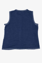 Vintage Blue Crystal Kobe Snowflakes Ugly Christmas Vest (2000s)