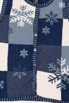 Vintage Blue Crystal Kobe Snowflakes Ugly Christmas Vest (2000s)