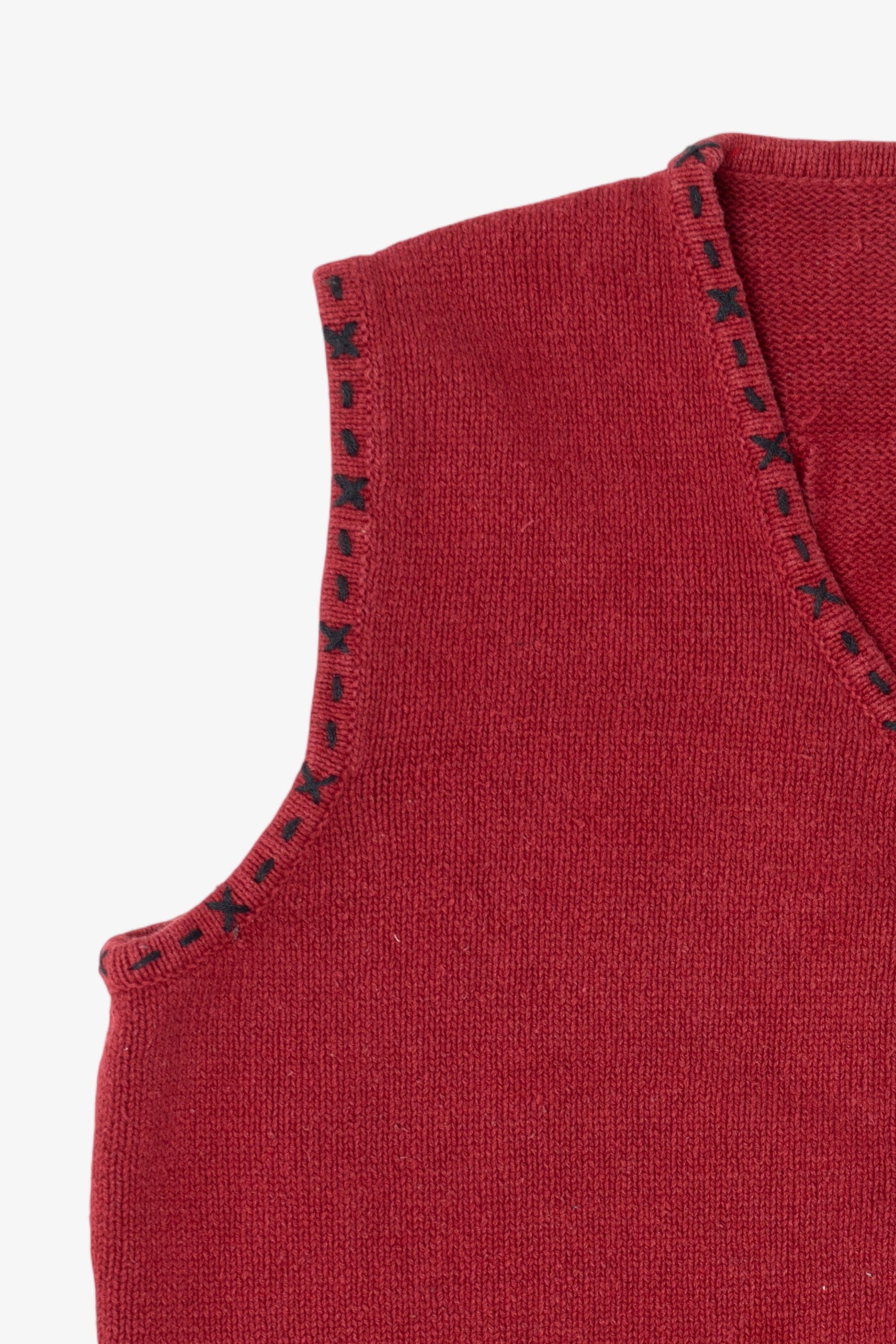 Vintage Red Cottage Cove Ugly Christmas Pocket Vest (1990s)